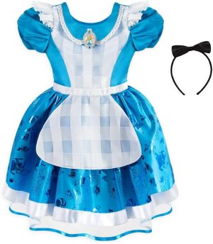 Disney Store Official Girls Alice From Alice In Wonderland Dress Up Costume