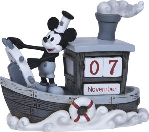 Precious Moments Disney Showcase “Mickey Mouse Endless Calendar” Steamboat Willie Figurine
