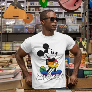 Classic Mickey Pride Rainbow Stripes T-Shirt