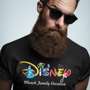 Disney Male Characters Family Vacation T-Shirt